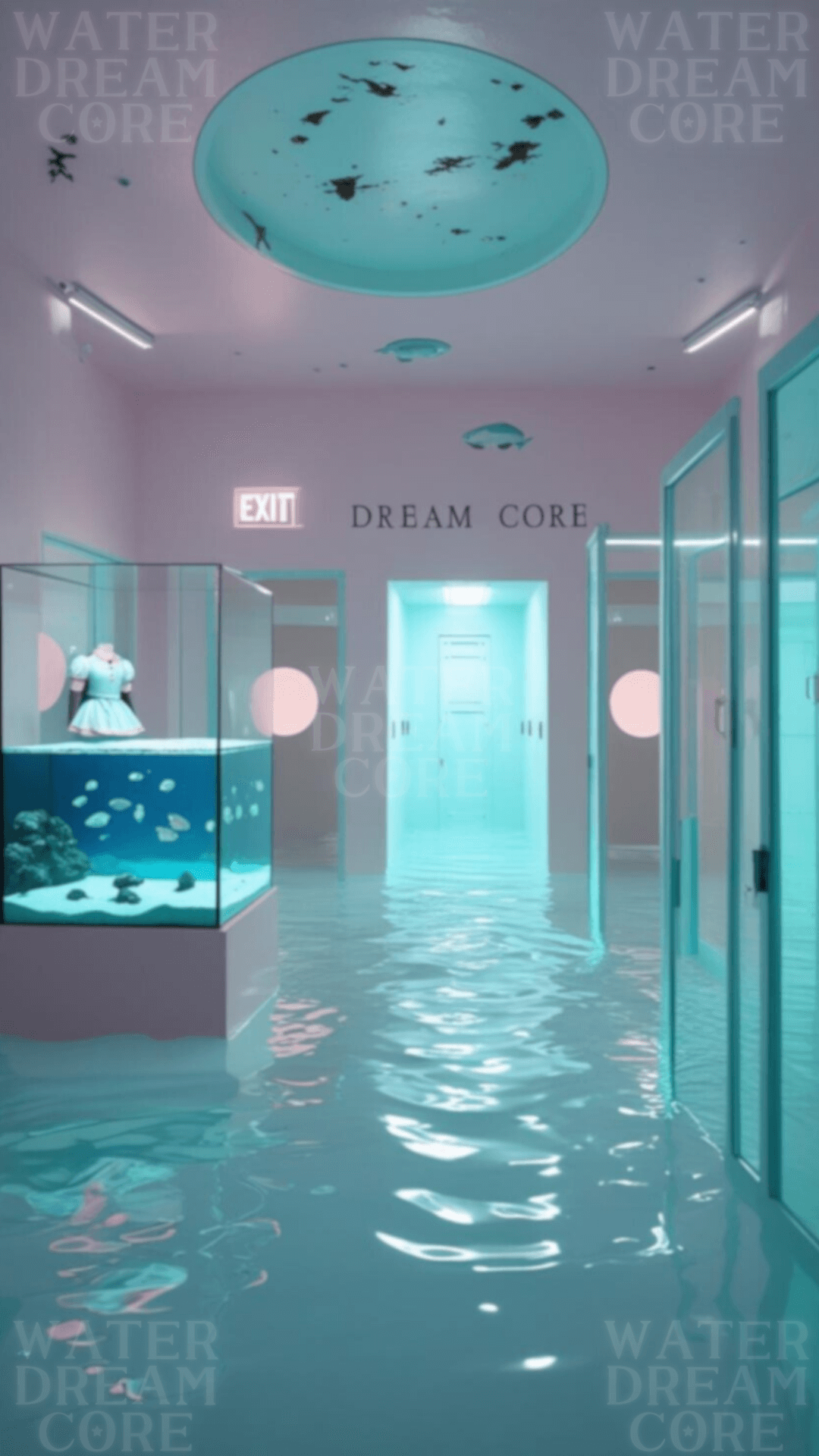 LIM-005：水没展示室と“DREAM CORE”標識